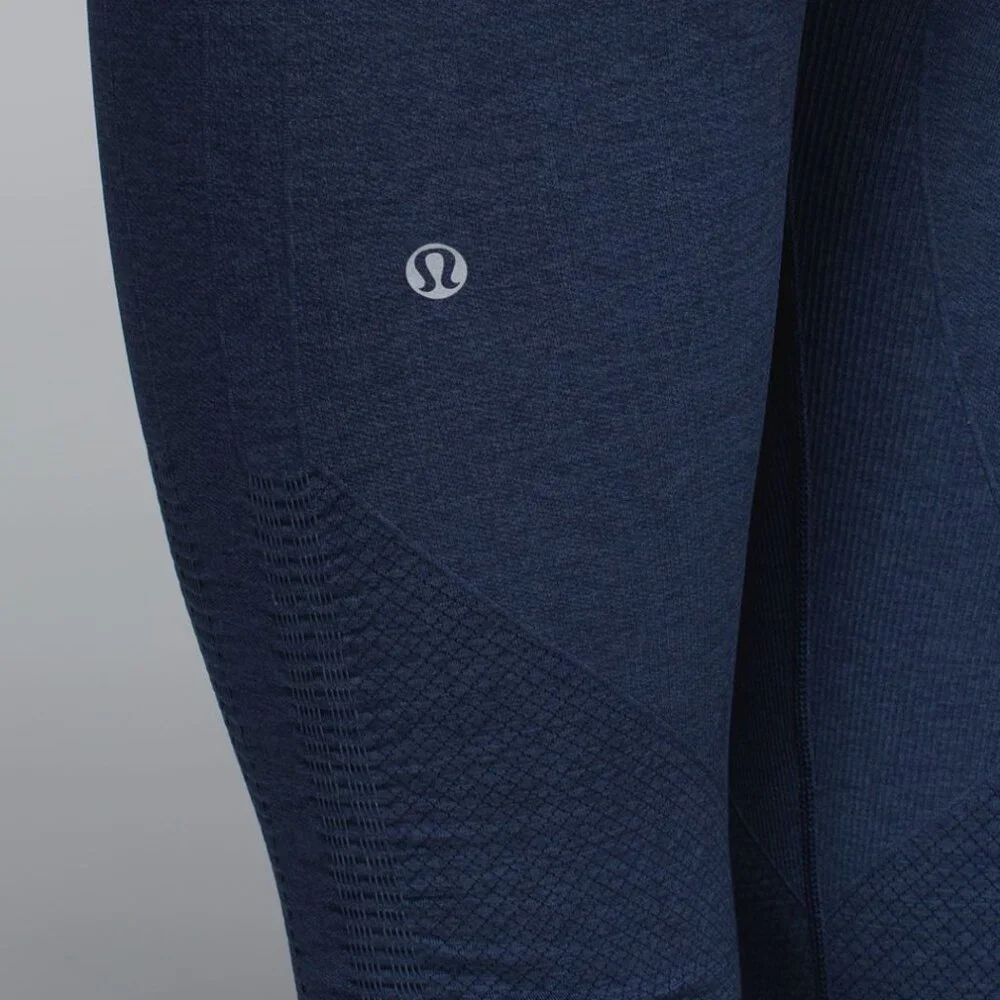 Lululemon In The Flow Crop II -Heathered Deep Navy-SIZE 6 - Picture 7 of 13